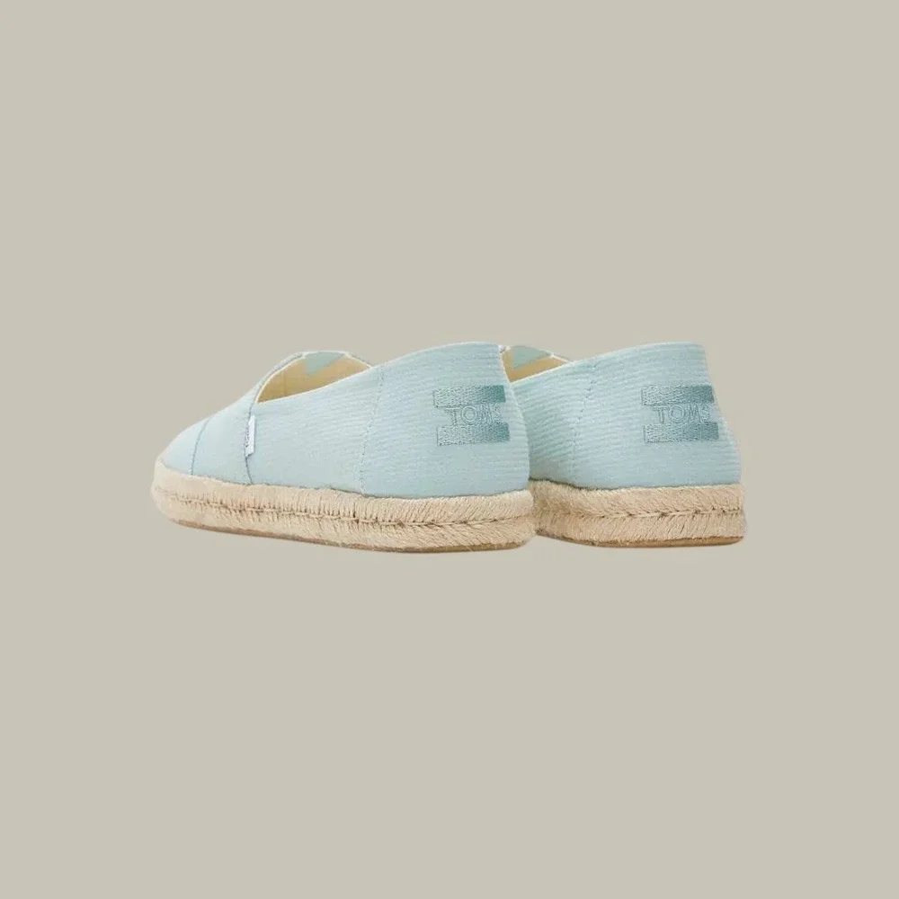 TOMS Alpargata Rope Espadrille Mint Green Textile Slip On Flats Womens Size 9.5